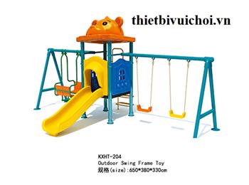 Bộ cầu trượt xích đu ngoài trời KT312