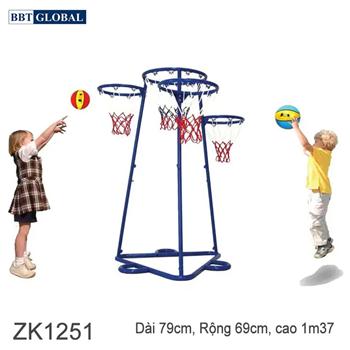 Bộ 3 cột ném bóng rổ ngoài trời khu vui chơi trẻ em ZK1251